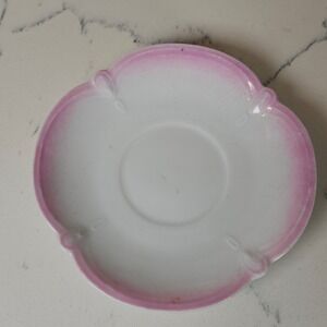 VTG Cottagecore Dainty Fairycore Bavaria Saucer Pink Rim Floral Embossed
